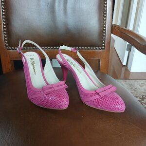 Classic pink leather heels. New and Unworn.